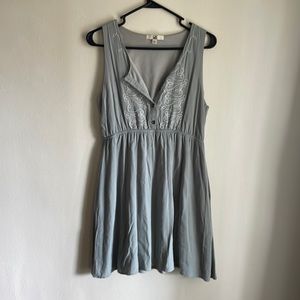 Boutique gorgeous dress! Size L, blue, beautiful thread work embroidery!